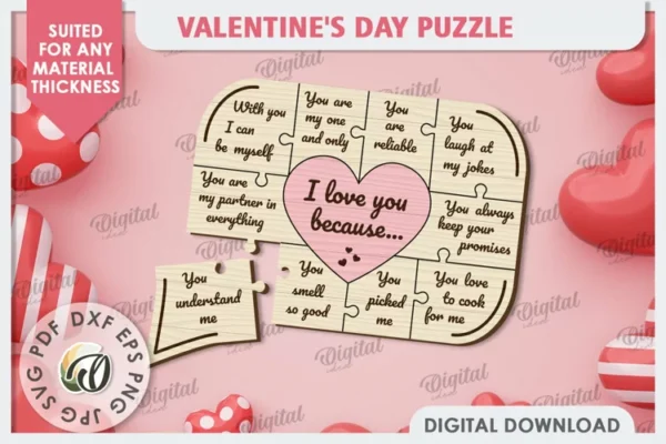 Rompecabezas De San Valentin Creativo Digital